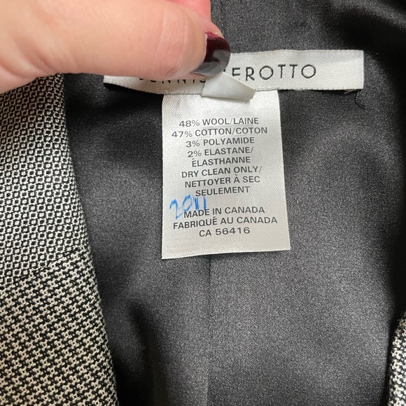 Multi print grey suiting with notched collar, bootcut pants - Picture 11 of 13